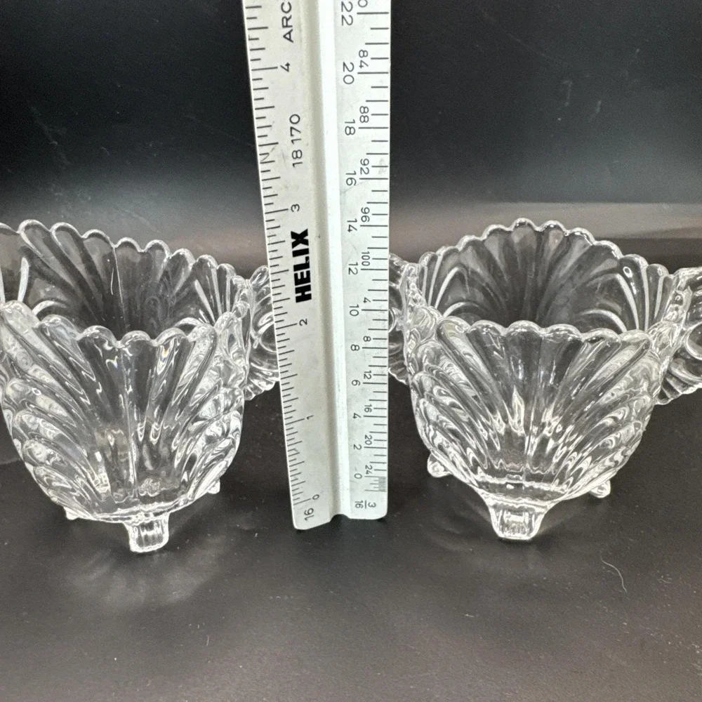 Vintage Cambridge Caprice Pattern‎ SCA Glass Footed Cream and Sugar Set